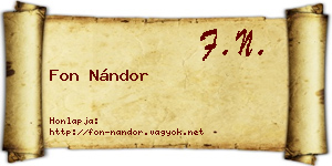 Fon Nándor névjegykártya